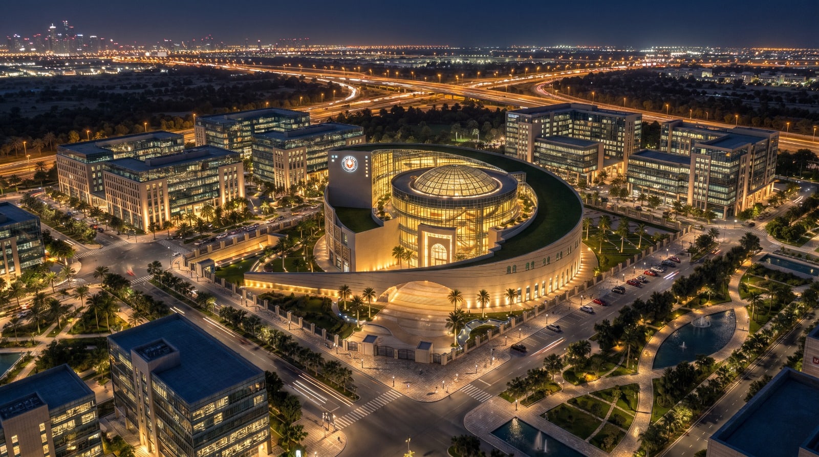 Center for Documentation & Research, Abu Dhabi — an Al Burj Engineering Consultants project, photographed at night